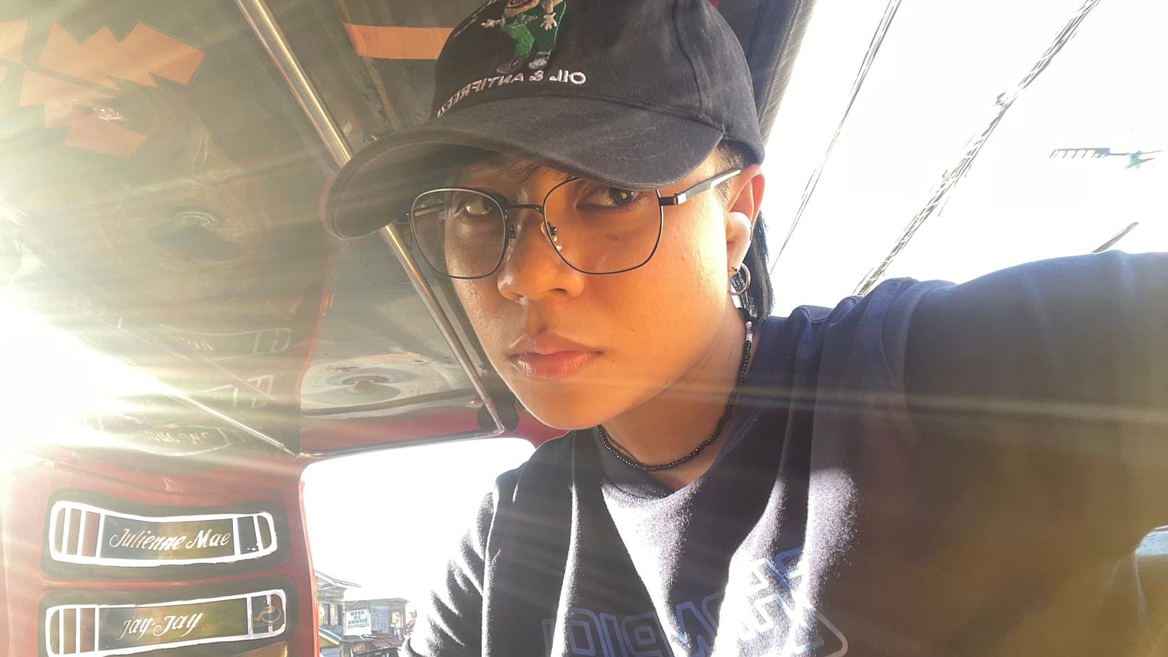 April riding a tricycle in Iloilo City