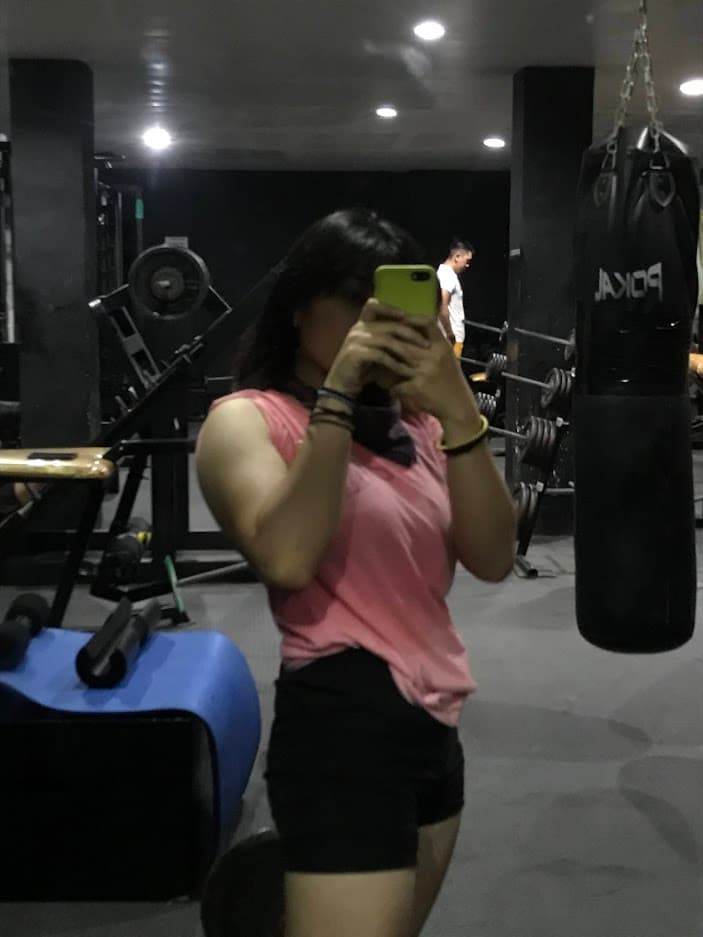 April at the gym
